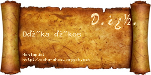 Dóka Ákos névjegykártya